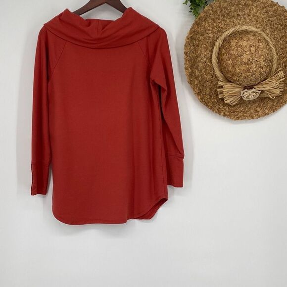 Soft Surroundings Valerie Pullover Cowl Neck Tunic Top Rust XS‎ - Picture 3 of 13